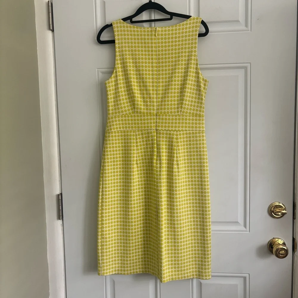 Ann Taylor Citron Green/White  Sleeveless Sheath Dress, Size Small - Picture 5 of 11